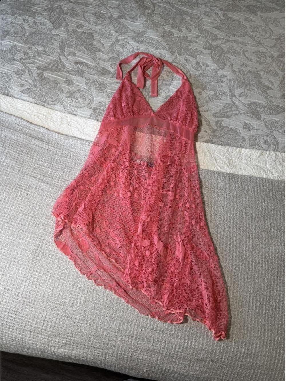 escante lace slip / lingerie mesh asymmetrical dress